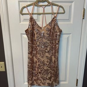 Fun Sequins Pink and Silver Dress